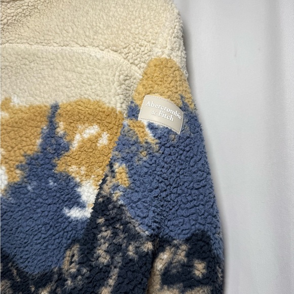 Abercrombie Kids Sherpa Fleece Zip Jacket Wolves Print Size 11/12 - Picture 6 of 6